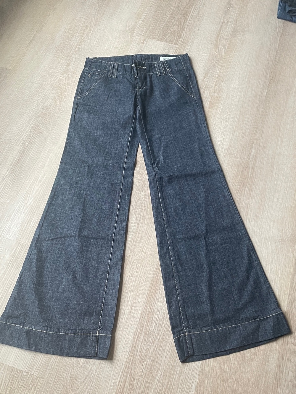 BCBG Was Women's Dark Indigo Wide-Leg Jeans